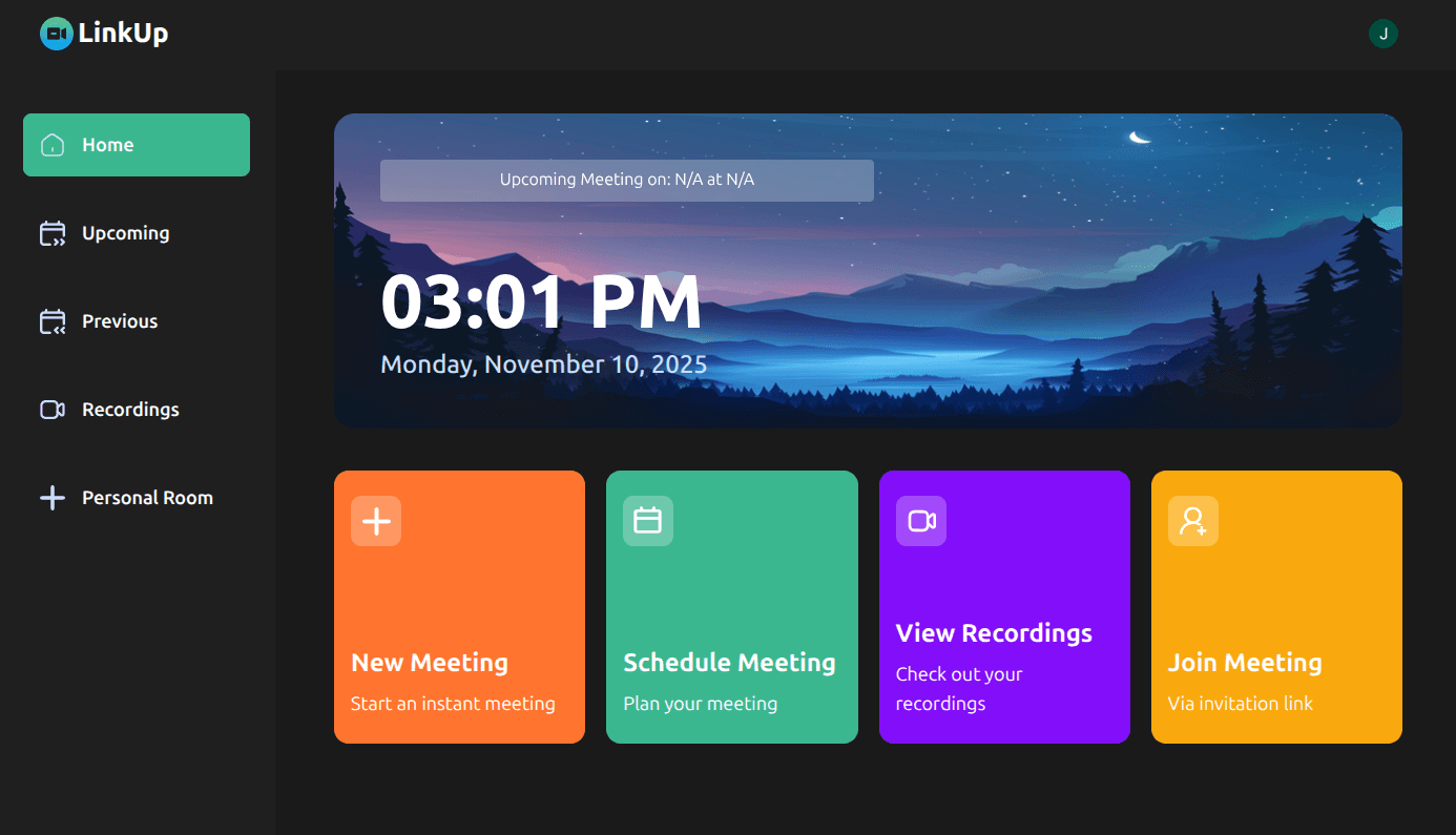 LinkUp Video Conference App - Project showcase by Jack Pritom Soren, Full Stack Software Engineer